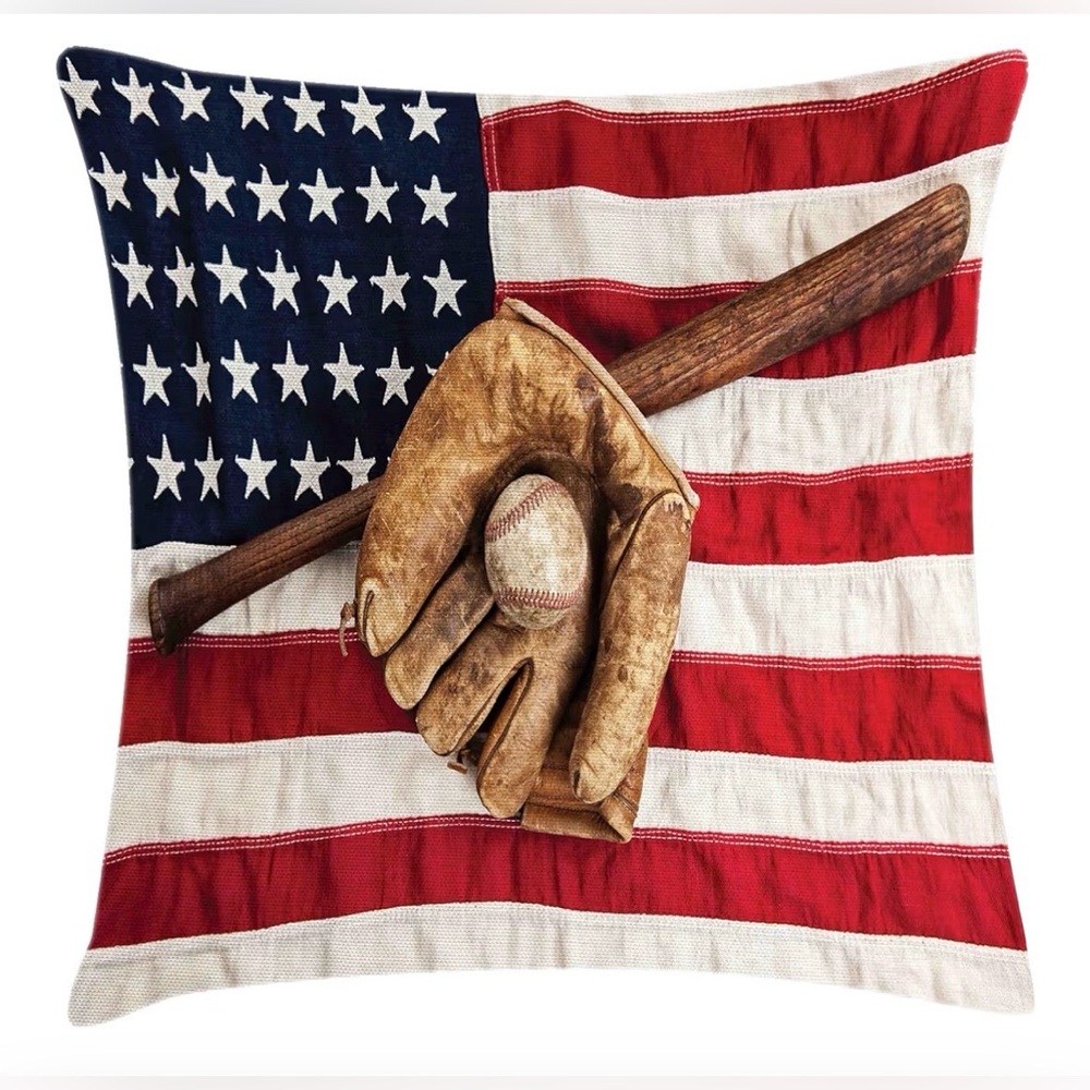 NEW Set of 4 Baseball Glove Pillow Cushion Cover Vintage Look 20" X 20" $64